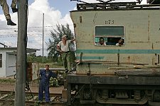 Railwaymen crew work at the only Cuban electric railway. Camilo Cienfuegos, Cuba, Monday, March 19, 2007.