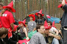 A scene of daily life in the Nashi summer camp on Lake Seliger, some 300 kilometres (~180 miles) northwest of Moscow, Sunday, July 15, 2007. Pro-Kremlin Nashi (Ours) youth movement has assembled about 10 thousand young people from all over Russia to a summer camp where they are going to do sports and attend political and socially oriented lectures and training sessions for two weeks.
