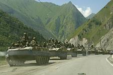 Russian military equipment going to Tshinvali, Monday August 11, 2008. 