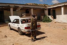 A soldier of the Somaliland army. Los Anod, SomaliLand, Tuesday, October 16, 2007. The military constantly camp near Los Anod in the province of  SomaliLand, bordering on PuntLand. Fighting is resumed at this territory from time to time.