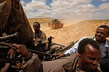 Somaliland Army. Los Anod, SomaliLand, Tuesday, October 16, 2007. The military constantly camp near Los Anod in the province of  SomaliLand, bordering on PuntLand. Fighting is resumed at this territory from time to time.