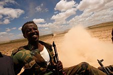 A soldier of the Somaliland Army. Los Anod, SomaliLand, Tuesday, October 16, 2007. The military constantly camp near Los Anod in the province of  SomaliLand, bordering on PuntLand. Fighting is resumed at this territory from time to time.