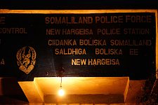 The notice with the name of the police station. Hargeisa, SomaliLand, Tuesday, October 9, 2007. The police station named New Hargeisa is situated in one of the most criminal districts of the capital with its largest market and railway terminal.