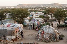 View of the refugees camp from the balcony of the former state house. Hargeisa, SomaliLand, Wednesday, October 10, 2007. The ruins of the former British governor's state house are surrounded now by the refugees camp of the same name.